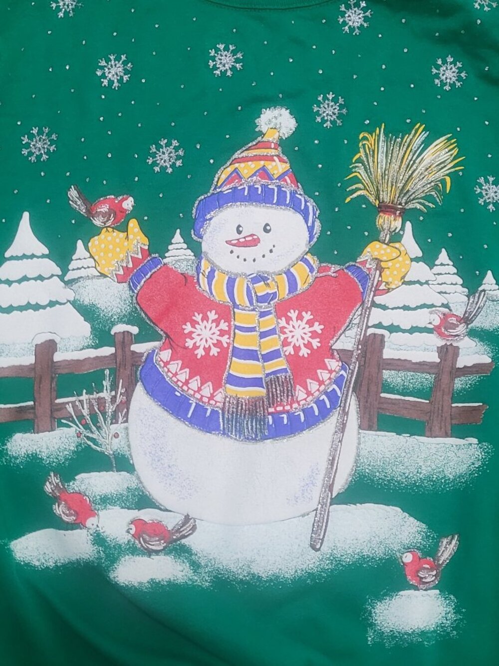 Vintage Holiday Sweater Sweatshirt Christmas Snowman